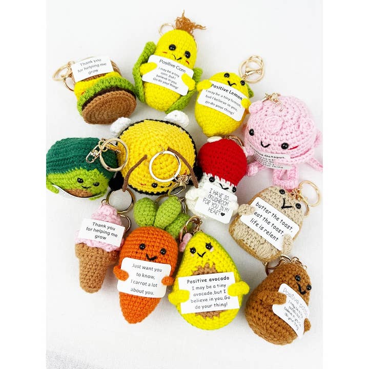 MIX COLOR Assorted Chrochet Animal Keychain for wholesale on Faire
