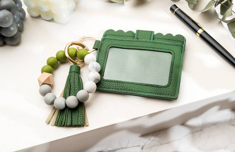 American Leather Goods - Wholesale Wallet - Women's - Leather Keychain Wallet With Wristlet Bangle Bracelet19