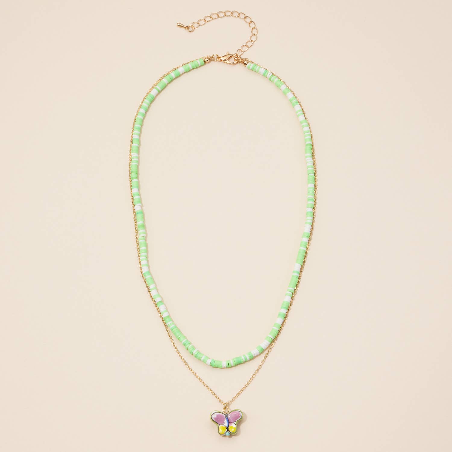 Lilla Haven – wholesale Pendant/charm necklace – Rubber Beaded Layered Necklace1