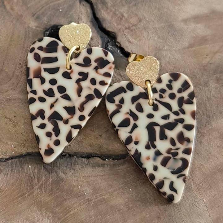 Mini hart koekje oorbellen voor wholesale door Les Noeuds de Maman