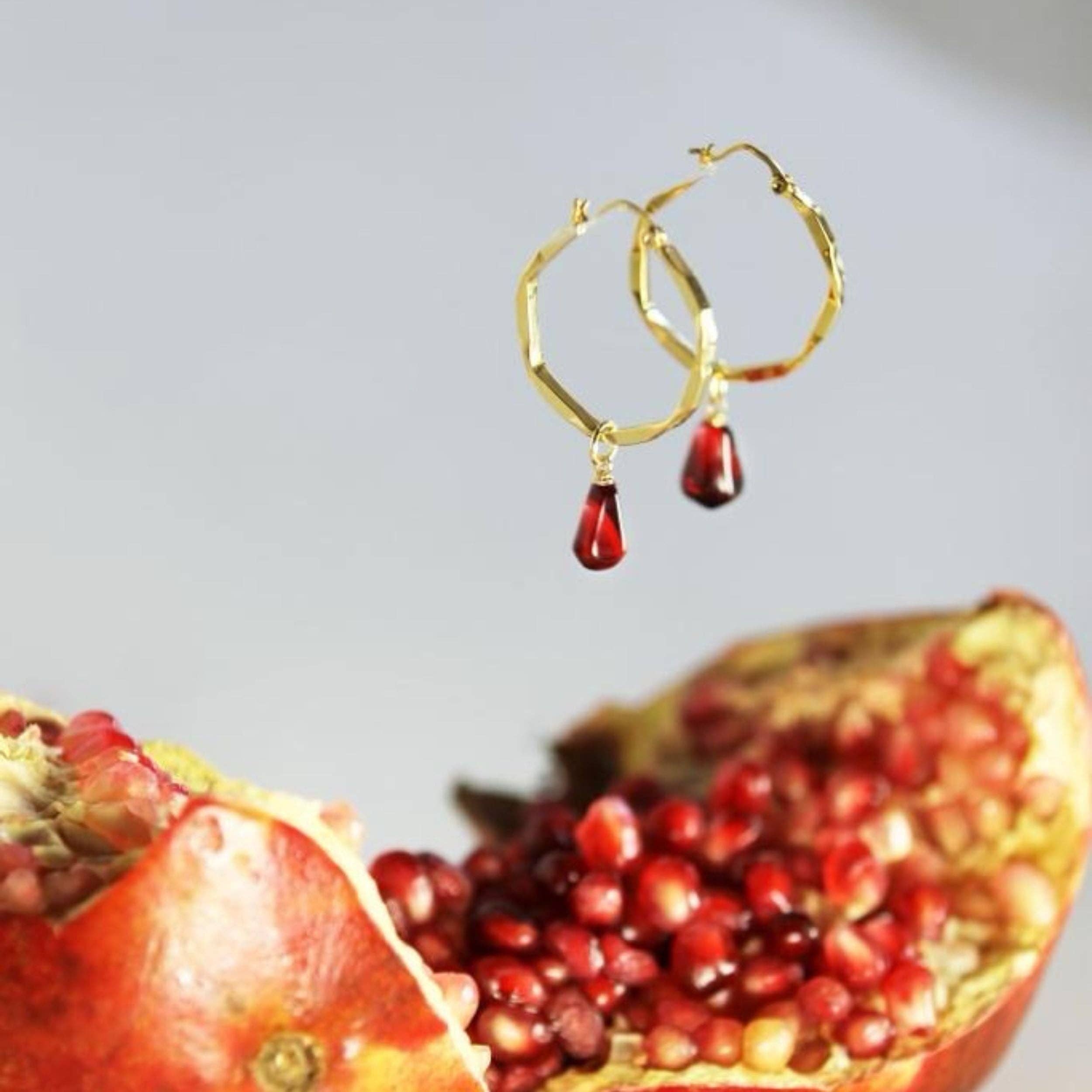 TaifJewely - Wholesale Hoop Earrings - 2 IN 1 POMEGRANATE EARRINGS