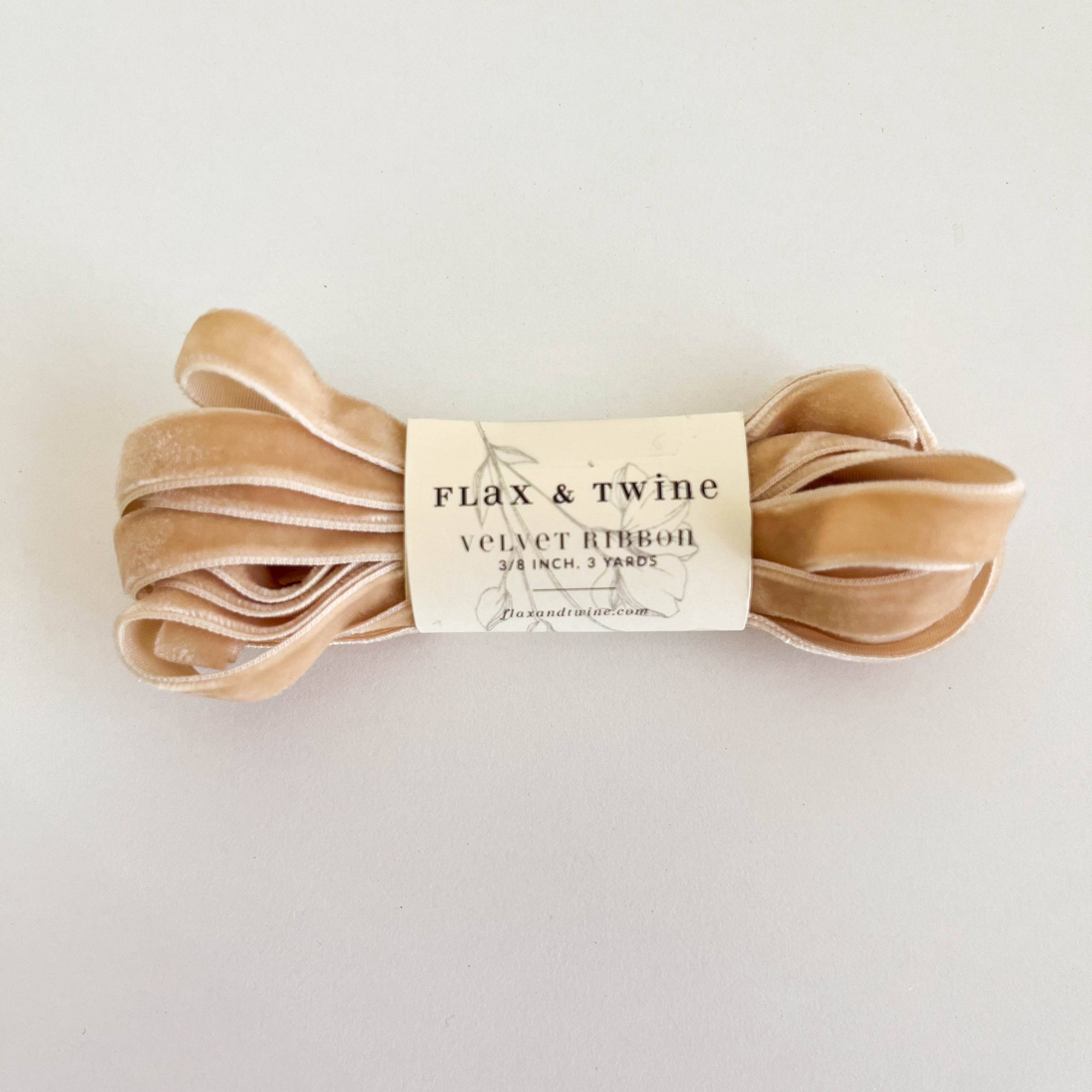 Flax & Twine – wholesale Ribbon – Gift wrapping – Flax & Twine 3/8" Velvet Ribbon - 3 Yards2