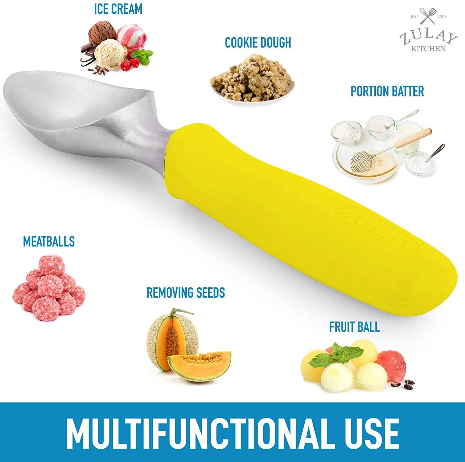 Zulay Kitchen - Wholesale Ice Cream Scoop - Ice Cream Scoop - Stainless Steel With Non Slip Handle5