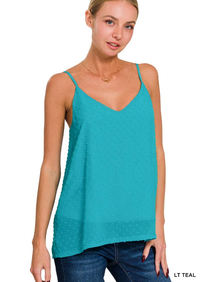 BLACK ",, Baby Swiss dots cami w/ adjustable straps for wholesale on Faire12