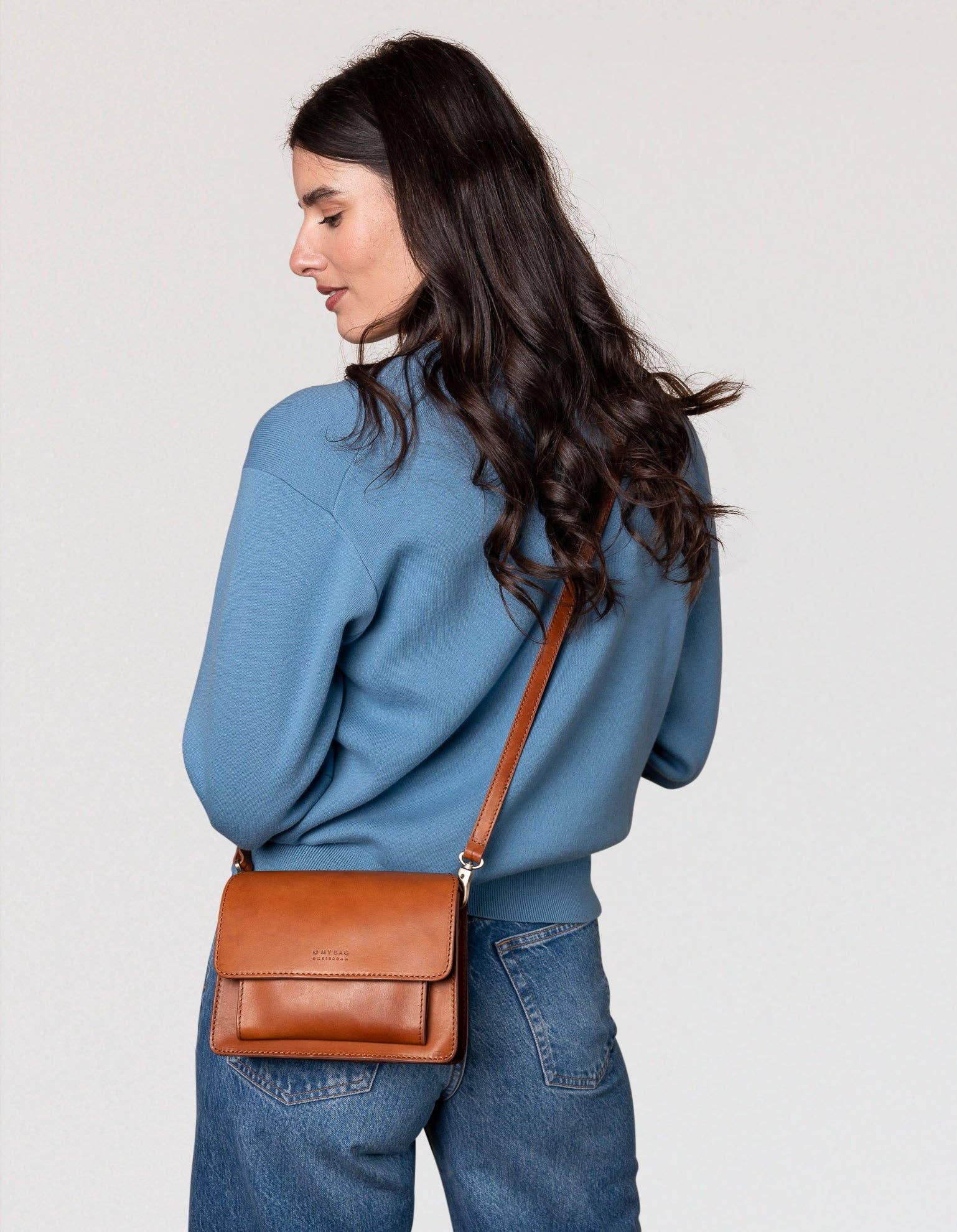 O My Bag - Wholesale Crossbody Bag - Women's - Harper Mini - Cognac Classic Leather7
