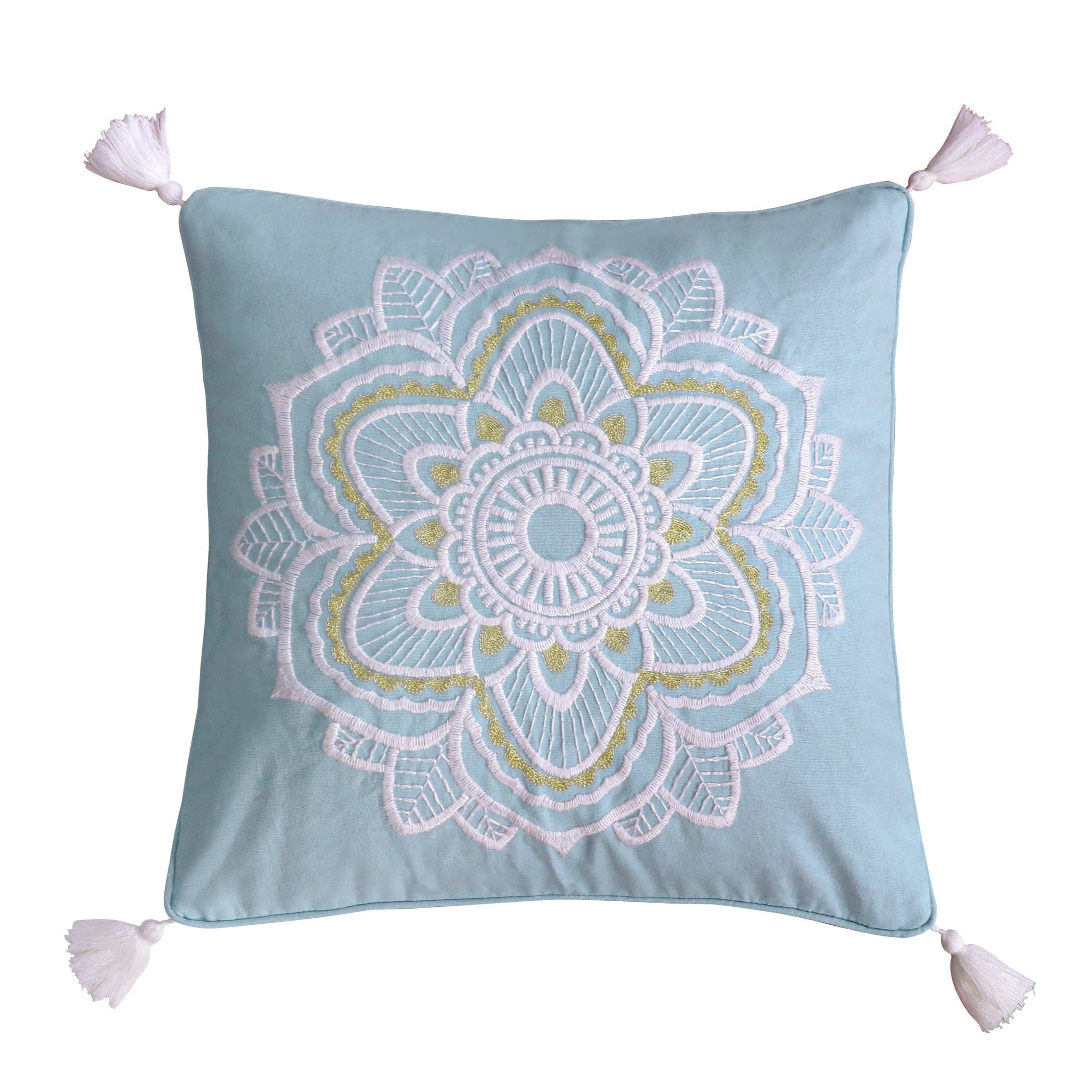 Levtex Home - Wholesale Throw/Decorative Pillow - Angelica Linen Medallion Tassel Pillow0