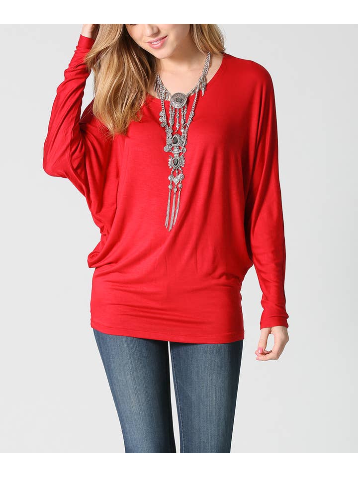 42POPS - Wholesale Tunic - Women's - ...SI-6187 Plus Size Dolman Tunic