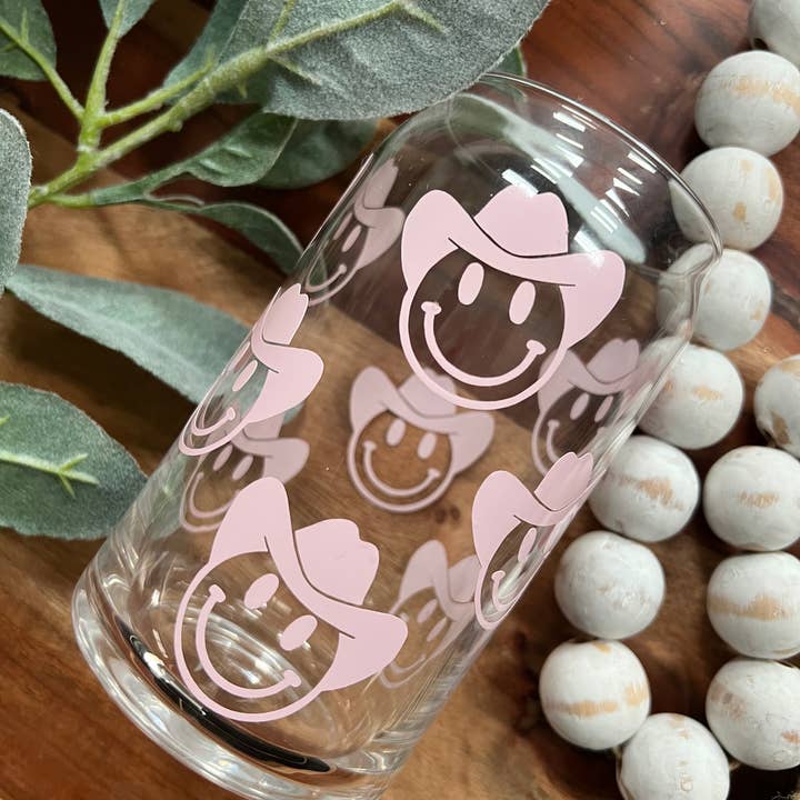 Cowboy, cowgirl, vestlig øldåse glas, Howdy, Iskaffe for engroshandel hos Boho Sips