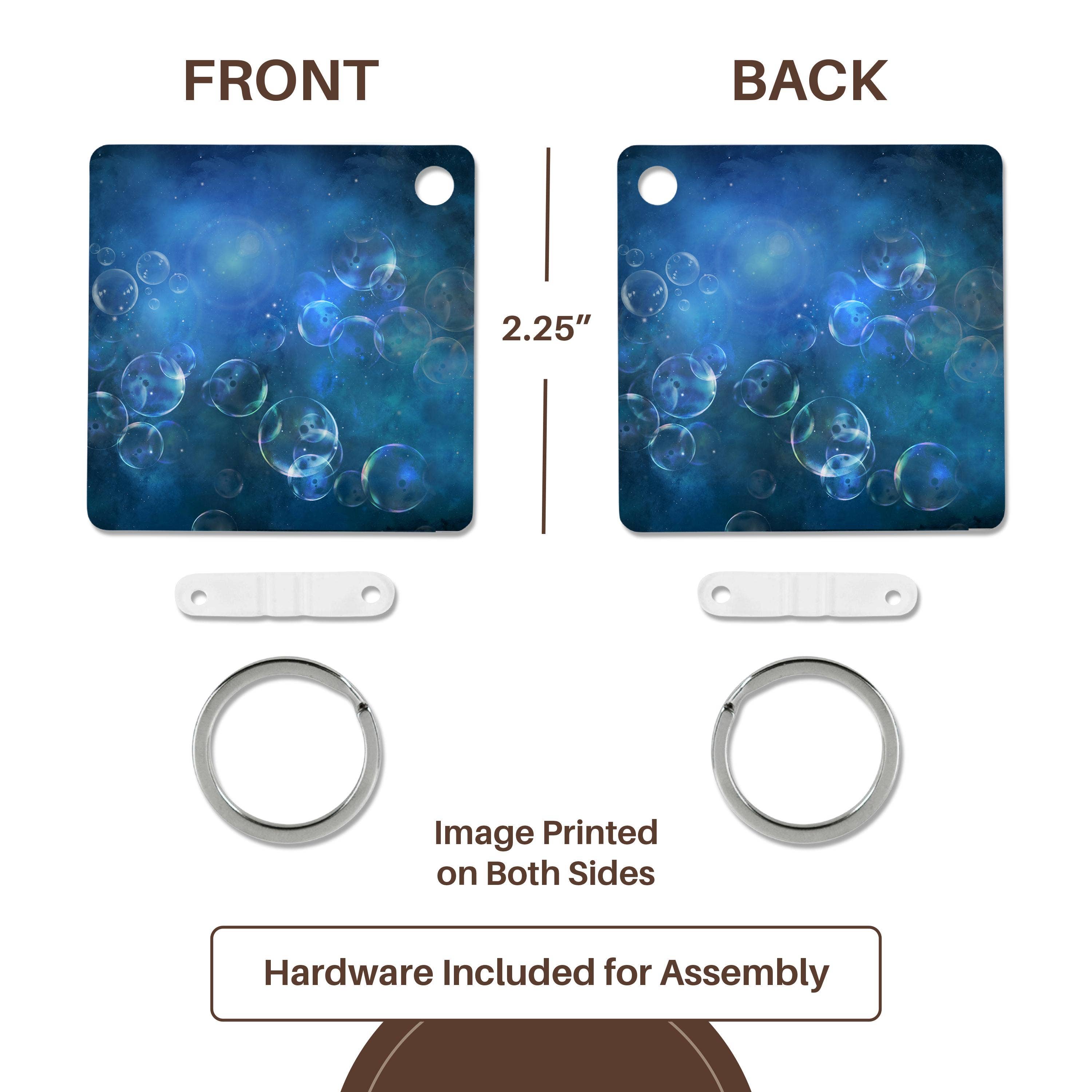 3dRose - Wholesale Keychain - Unisex - 3dRose, Soap Bubbles Floating On Blue Background, Key Chain4