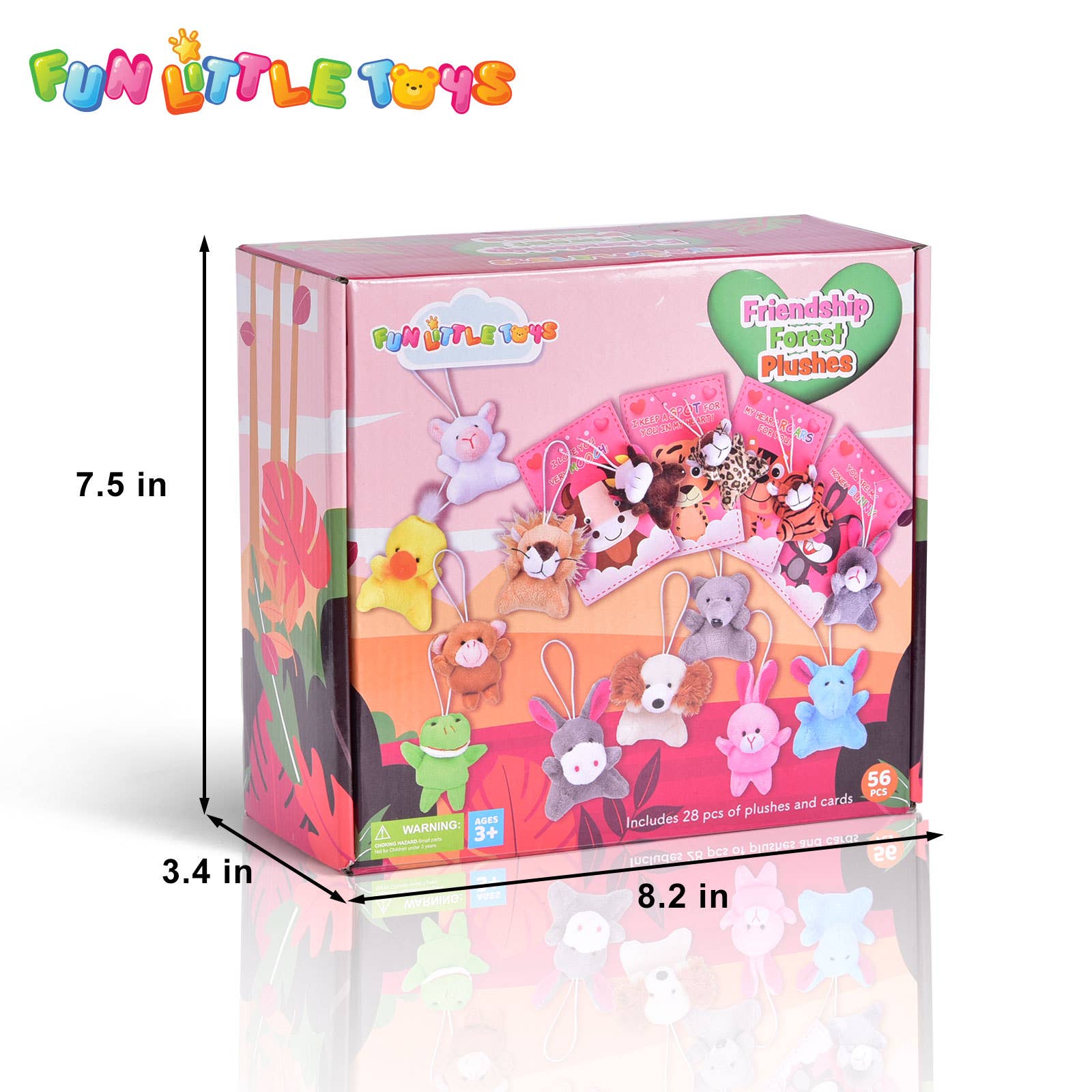 Fun Little Toys - Vente Cartes de Saint-Valentin - Ensemble de 28 peluches d'animaux avec cartes de la Saint-Valentin4