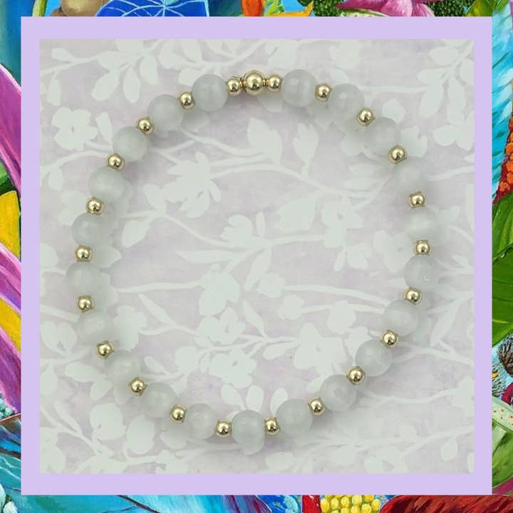 Bracelet Perlé Reine Blanche Glacée - GFCE135 pour la vente par Locked by Lula 'n' Lee