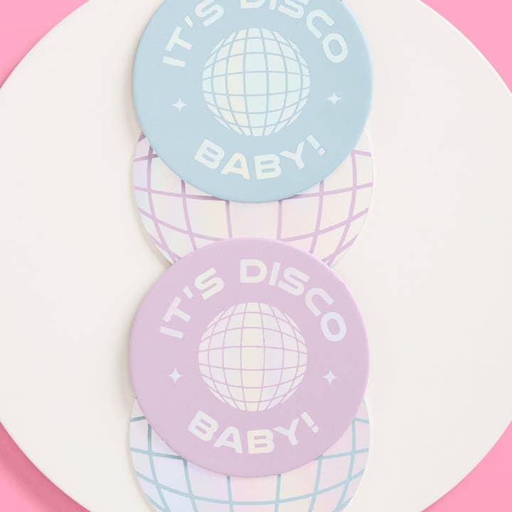 xo, Fetti - Wholesale Disposable Coasters - Disco Party Paper Cup Coasters,Birthday Party Decor,Supplies2