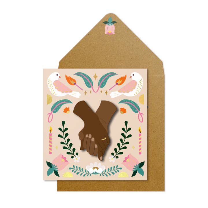 Carte de vœux Mariage & Fiançailles Mains enlacées pour la vente par Tache