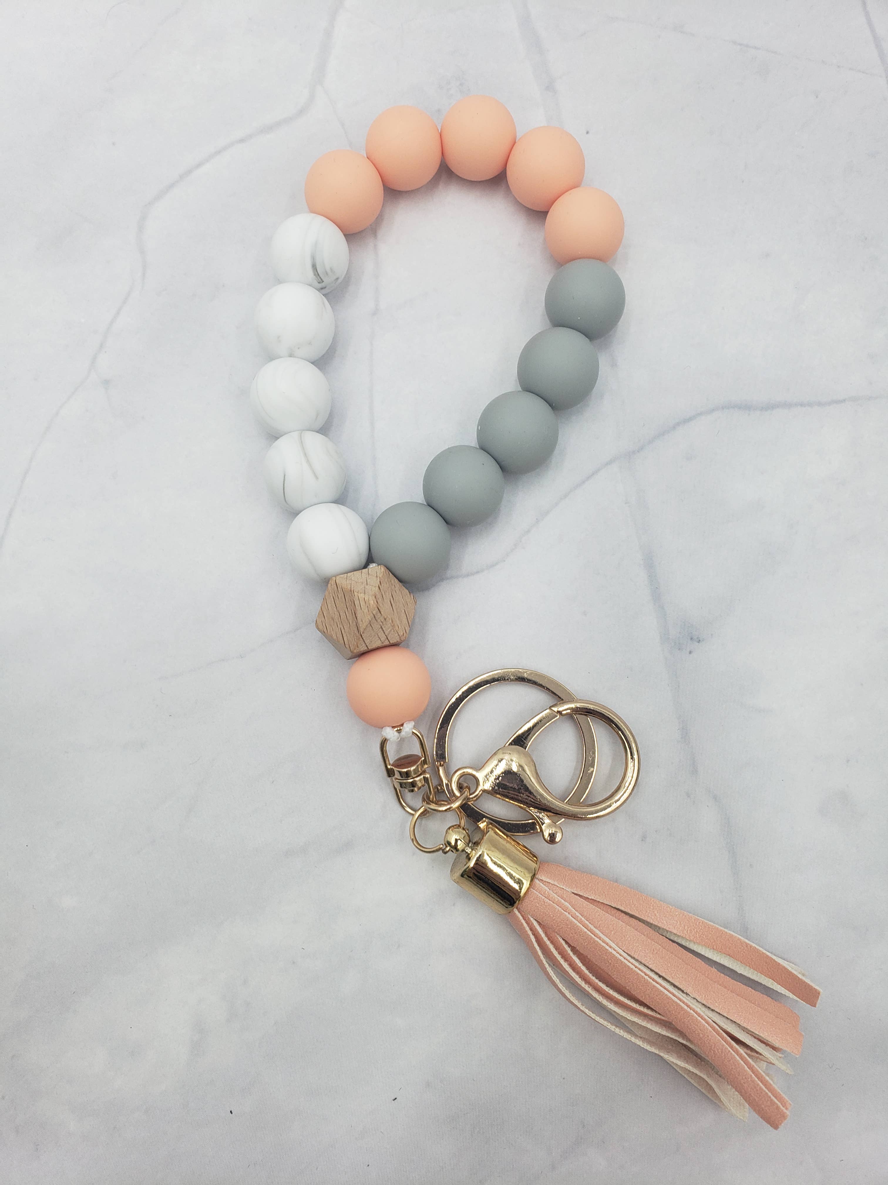 Designs by Kim - Wholesale Keychain Bracelet - Wristlet Bangle Keyring Silicone Beaded3