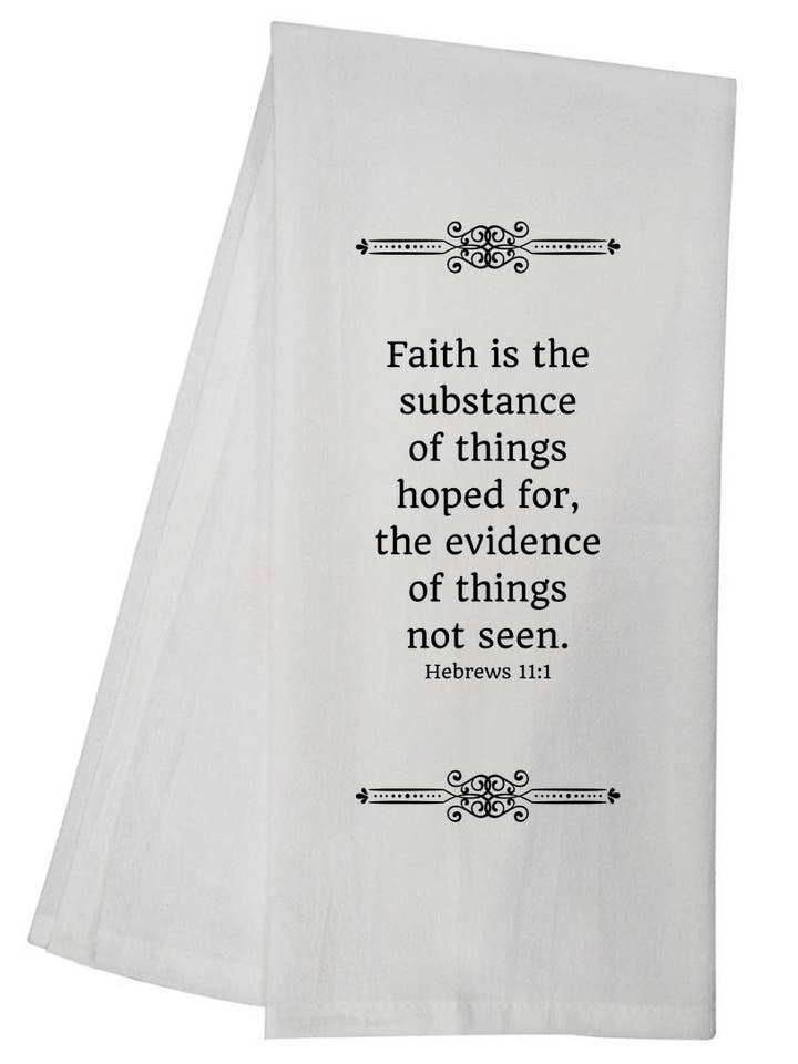 Hebrews 11:1 Faith Tea Towel Christian Gift 5903 GGTT602 for wholesale by Sal Et Lux