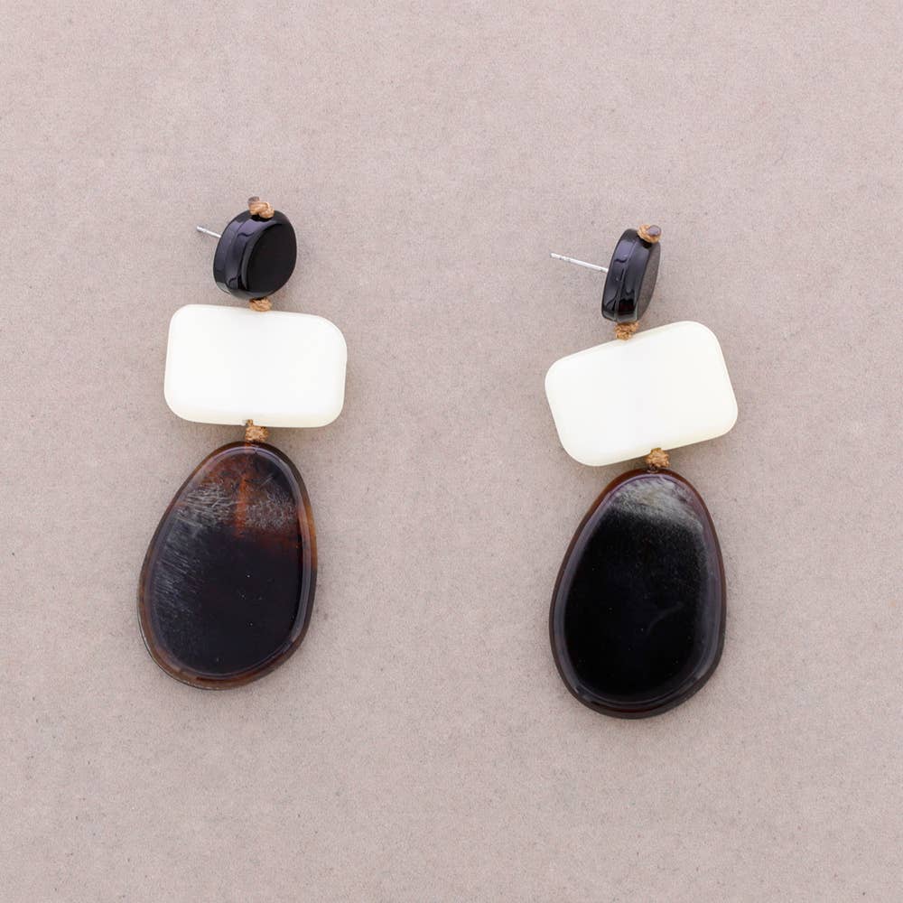 Sonata - Wholesale Hoop Earrings - Irregular Resin Geometric Shapes Earrings (C)0