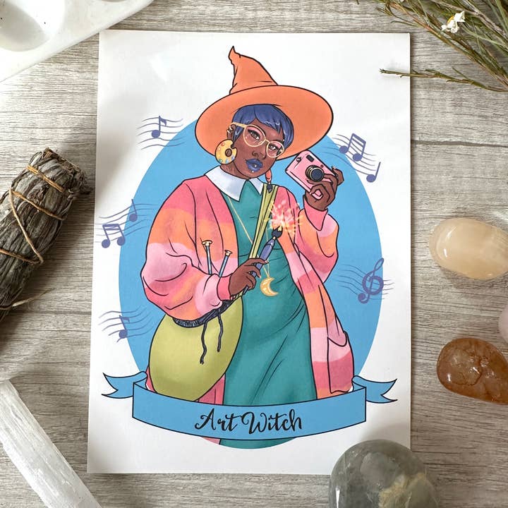 Art Witch Art Print - 8x10" and 5x7" for wholesale by Rainbow Coven Designs