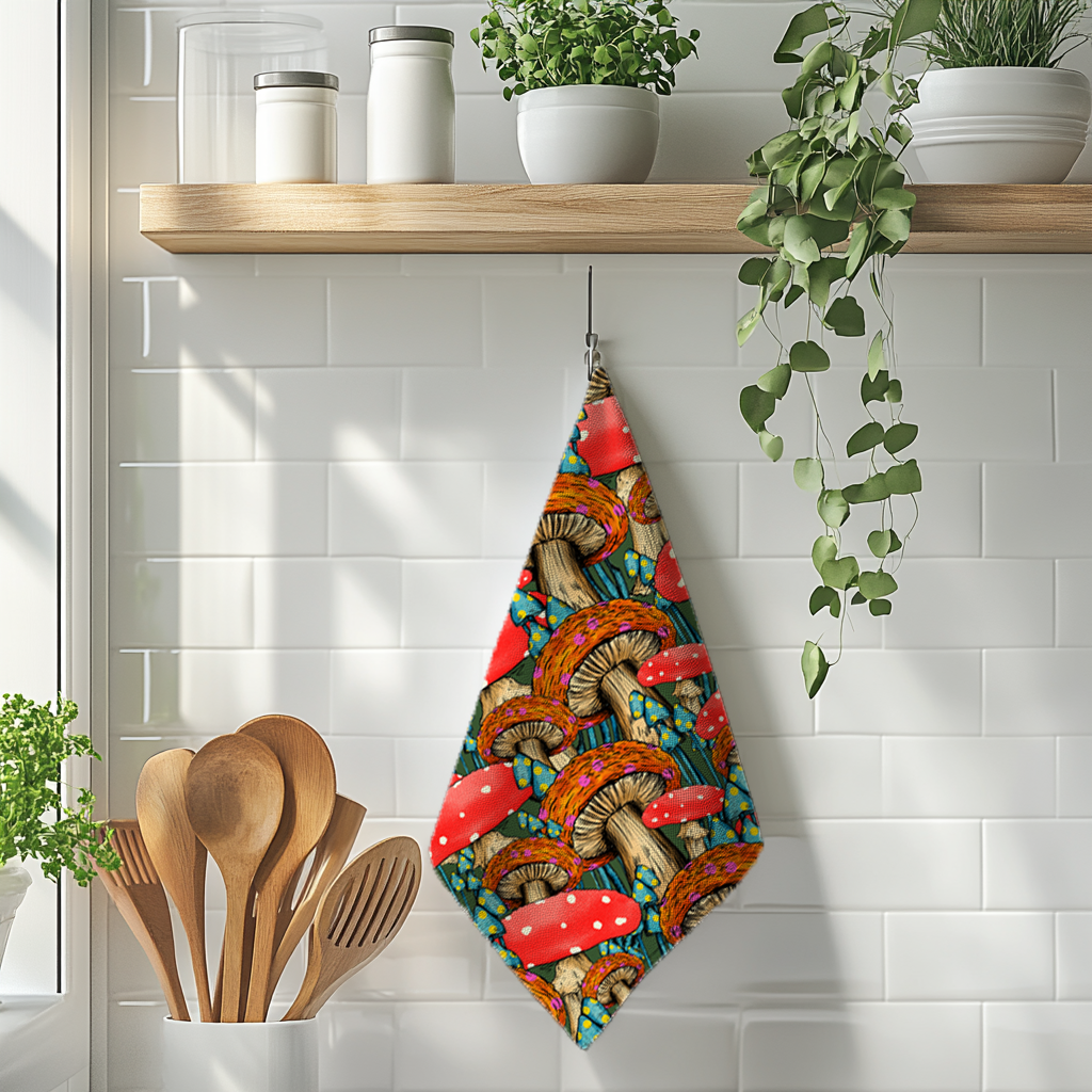 Fawn & Thistle Ltd (US Duties Paid) - Wholesale Tea Towel - Mushroom Tea Towel | 100% Cotton Dish Towel | Funghi5