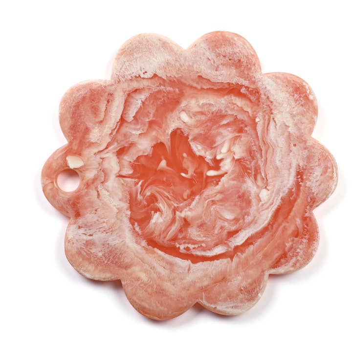 Scallop Resin Cheese Charcuterie Board,Pink - 12 Inches for wholesale by Casa Amarosa