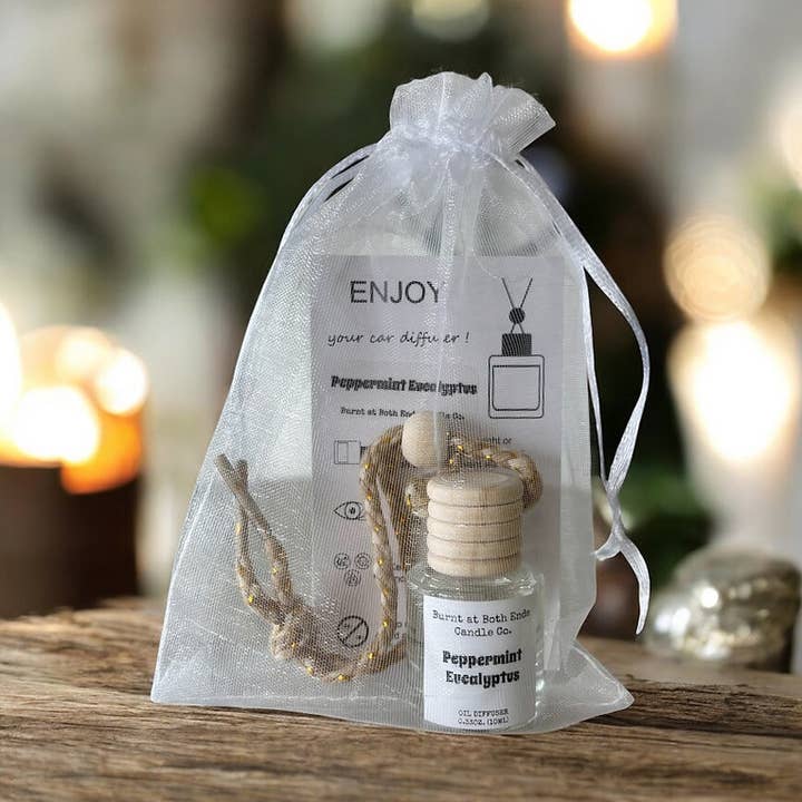 Burnt at Both Ends Candle Co - Wholesale Car Freshener - Unisex - Hanging Car Diffuser - organza bags