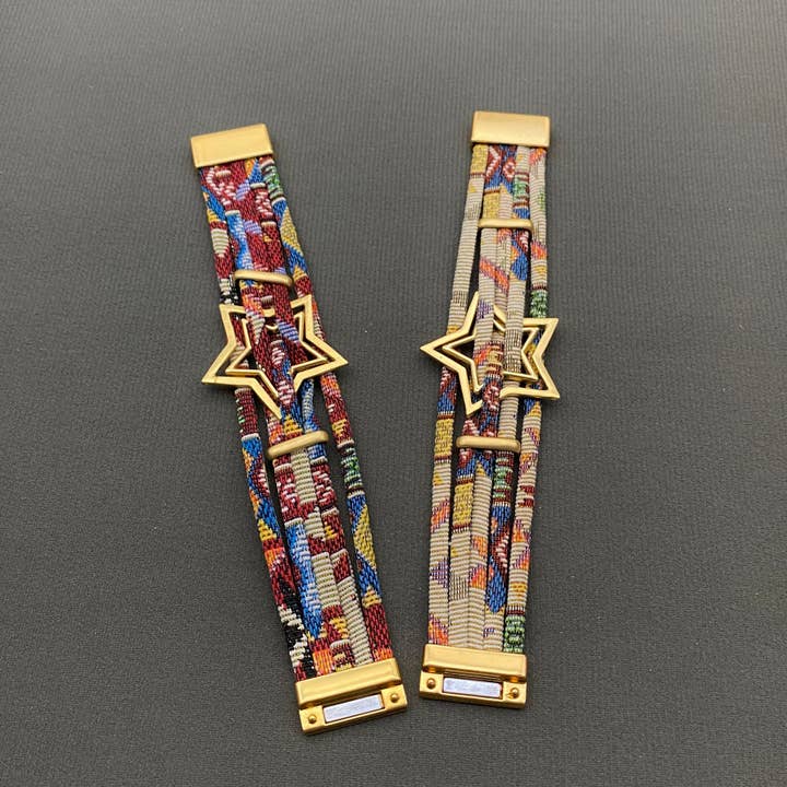 Mio Queena - Wholesale Bangle Bracelet - Star Multi-layer Braided Rope Magnetic Buckle Bracelet - LB3