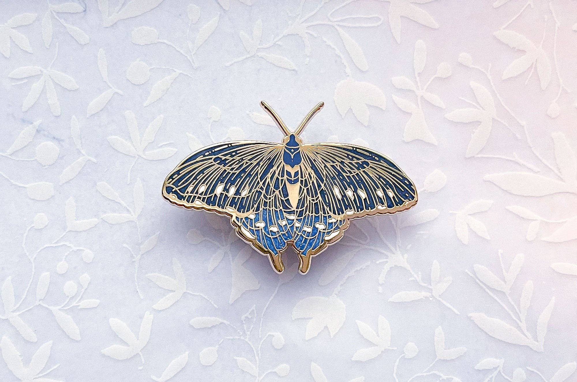 Alum and Ink - Wholesale Lapel Pin/Button - Pipevine Swallowtail Butterfly (Battus philenor) Enamel Pin3
