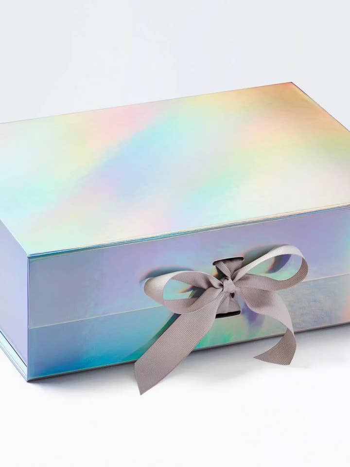 Magnetic Box with Grosgrain Ribbon- Rainbow for wholesale by Blanksgenix Wholesale