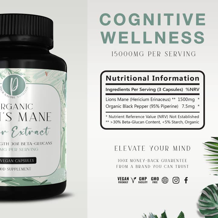 Palm Nature - Wholesale Oral Supplement/Vitamin - Organic Lions Mane Power Extract