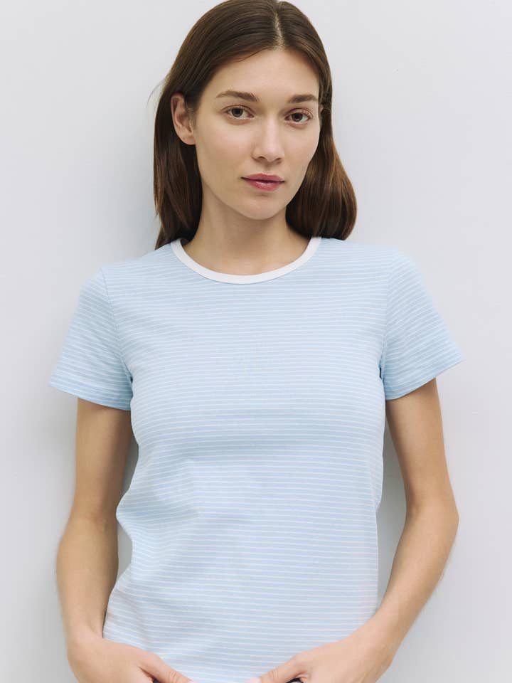 MOD REF - Wholesale T-Shirt - Women's - The Jemima Top | Striped Ringer T-Shirt