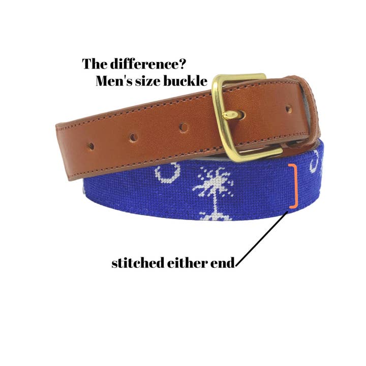 Needlepoint Belt-South Carolina (8 wk stitch time) for wholesale by Baldwin Belts