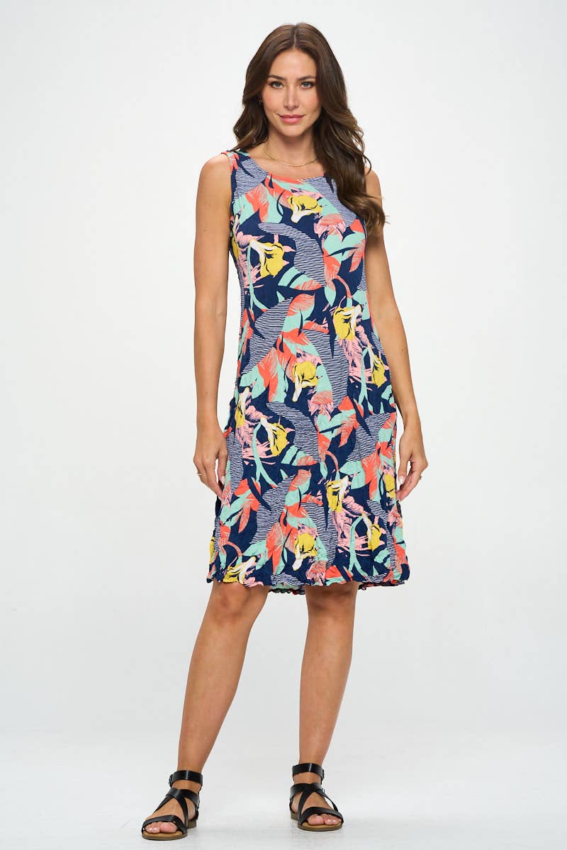 Focus Fashion - Wholesale Dress - Women's - Crush Sleeveless Dress - IT2891