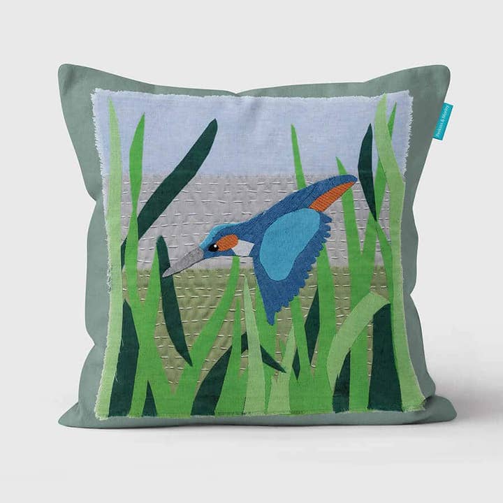 Kingfisher Cushion Material World for wholesale by Perkins & Morley