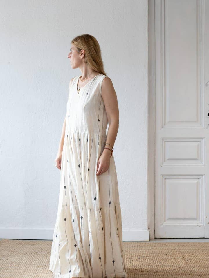 Vestido de algodão orgânico por atacado de Sanjanaandme