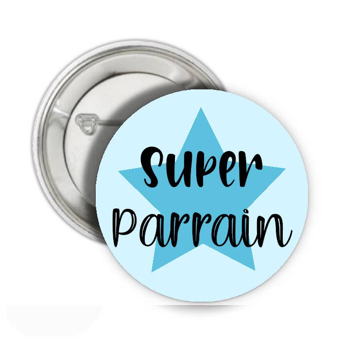 Botton, ímã ou chaveiro personalizado Super Padrinho por atacado de Tendance Cadeau