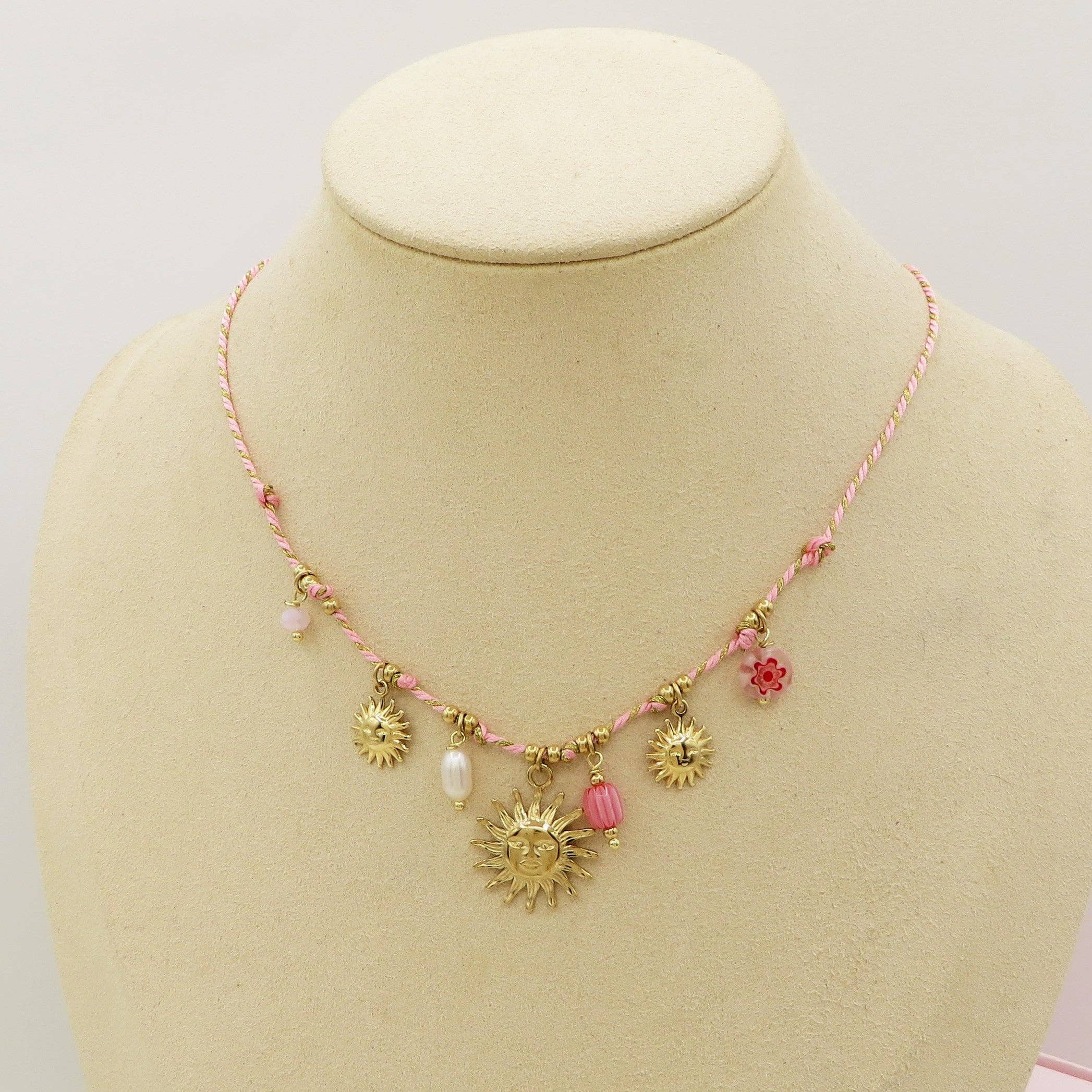 Daemon srls - Wholesale Pendant/Charm Necklace - SOLEIL COLLANA - ACCIAIO inossidabile - Collana catena charms sole e murrine9