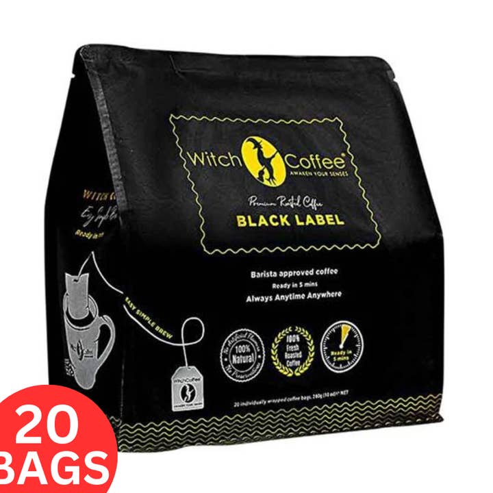 Witch Coffee - Black Label Single-Serve Steeped Coffee Bags for wholesale by WITCH COFFEE (Montre Australia Pty Ltd)