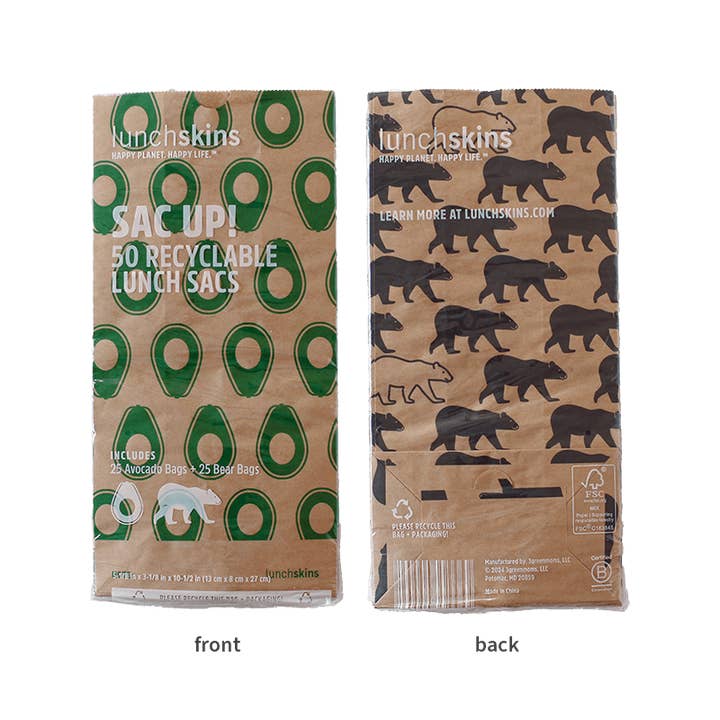 Lunchskins - Wholesale Lunch Bag/Box - Recyclable Paper Lunch Sacks 50ct – Variety Pack1