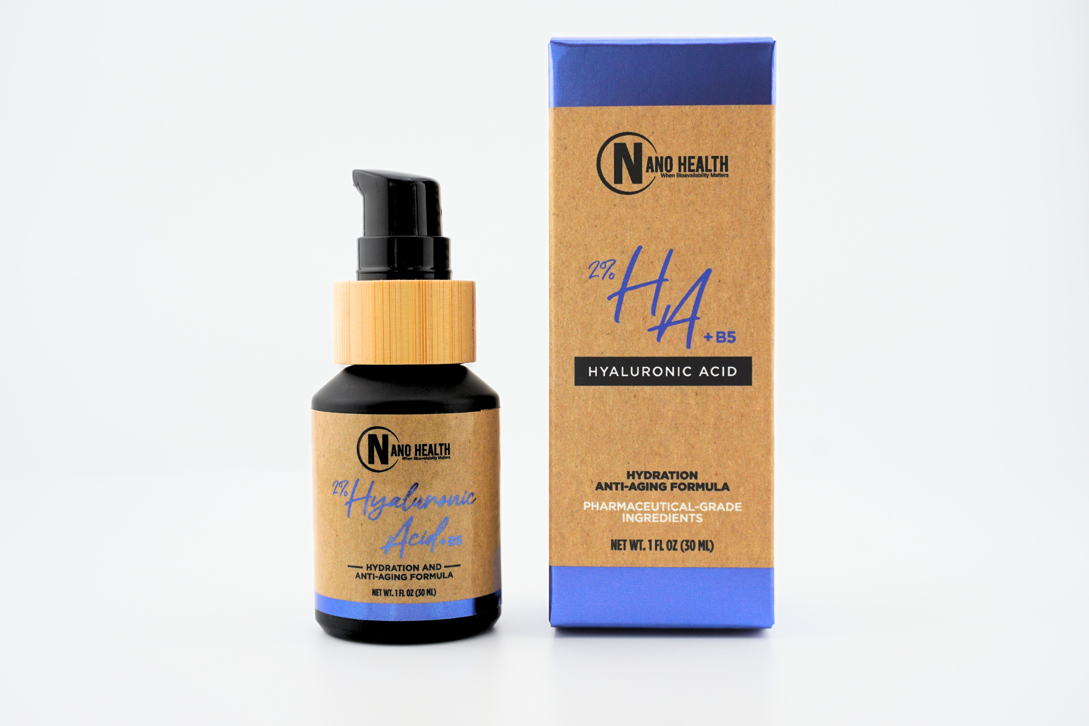 Nanoceutical Solutions – Soro facial por atacado – Ácido Nano Hialurónico 2% +B52