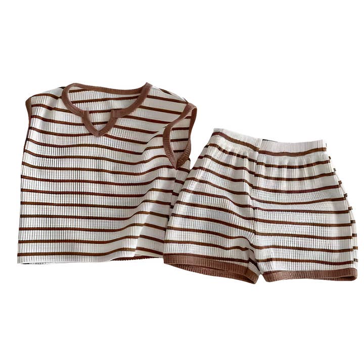 ntrl co. - Wholesale Top & Short Set - Kids - Blake Striped Short Set