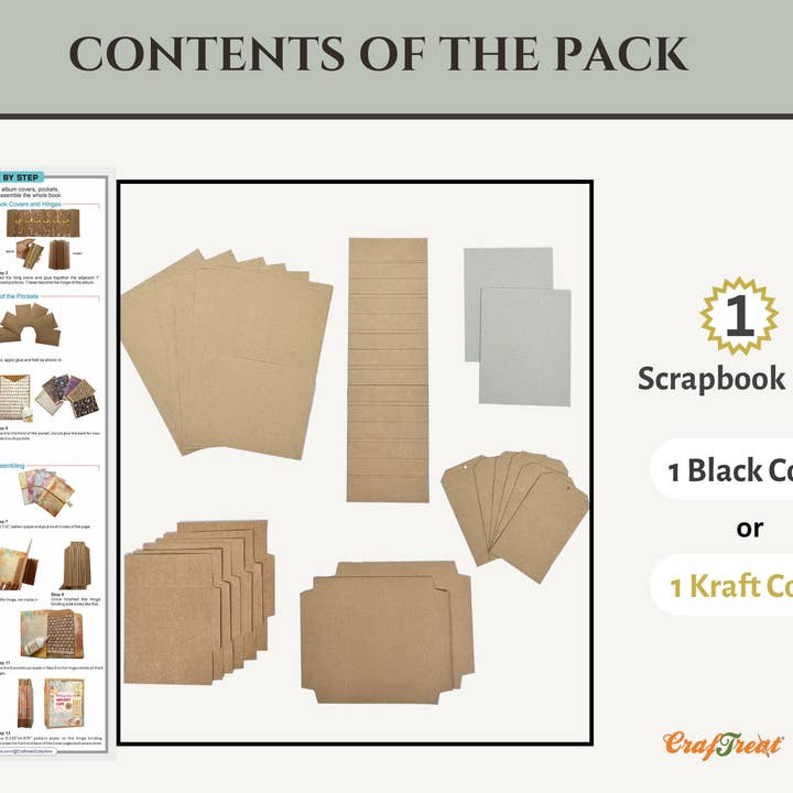 CrafTreat - Wholesale DIY craft kit - CrafTreat Accordion Hinge Book DIY Scrapbook Blank - 1 Black2