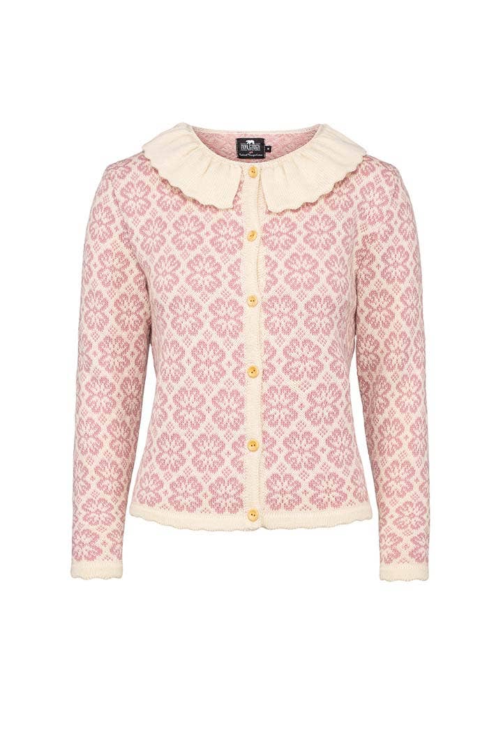 Norlender Knitwear AS - Vente Cardigan – femme - Cardigan en laine Lisa avec col audacieux (621)7