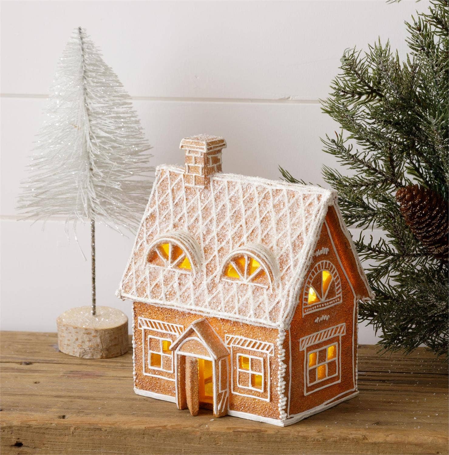 Audrey's Home & Gift - Wholesale Christmas Decoration - Lighted Gingerbread House With Open Door (PC)2