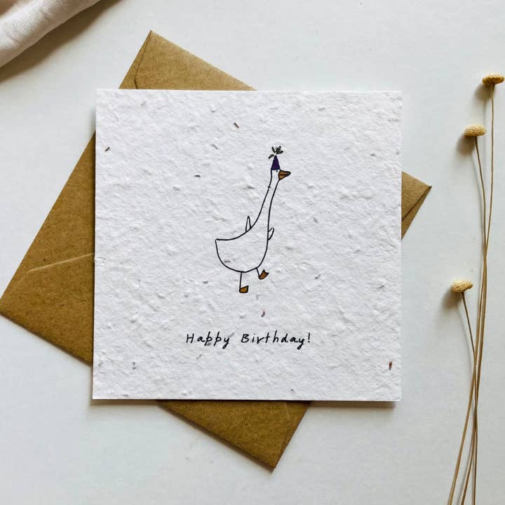 Einpflanzbare Geburtstagskarte | Samenkarte | Ente für den Großhandel von BlühWerk Papeterie OG