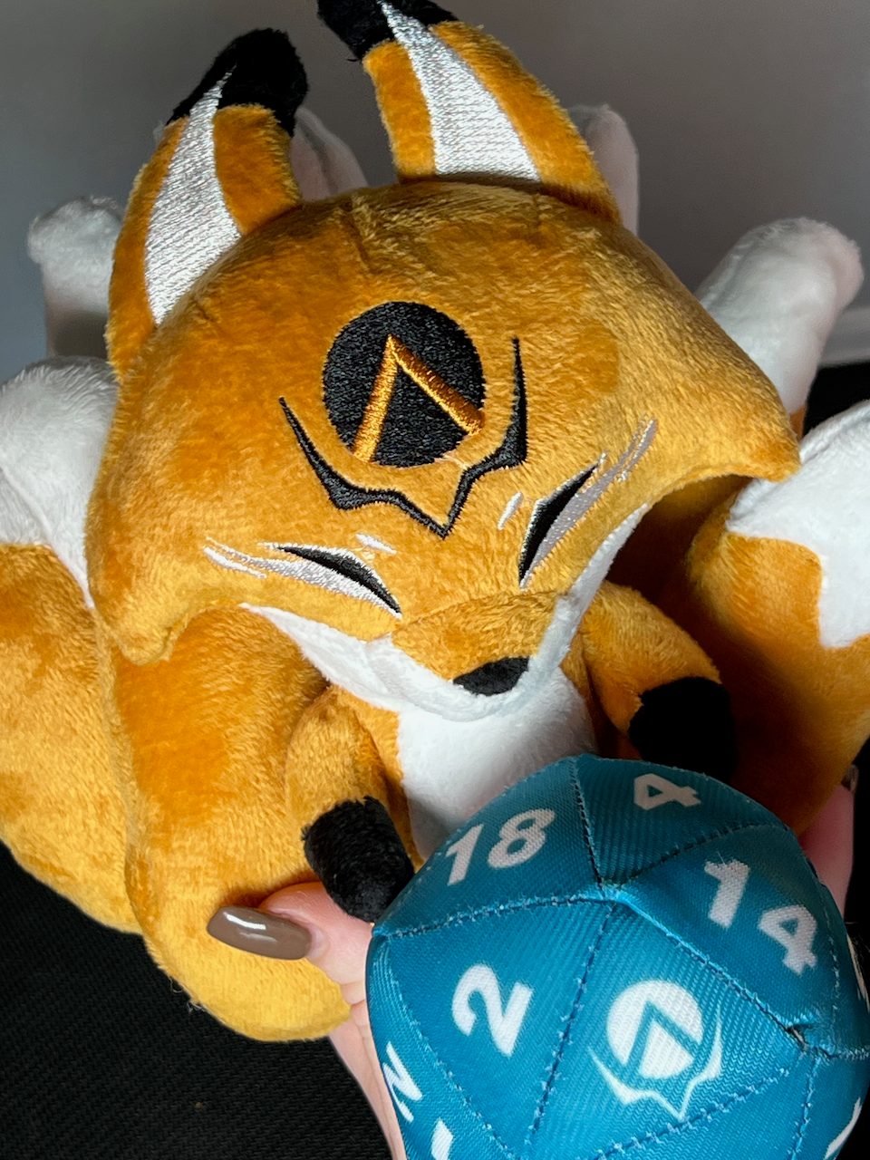 Weekend Anime & Games - Wholesale Stuffed/Plush Toy - Kids & Baby - Mascot Nine Tailed Fox holding 20 sided Die Plush3