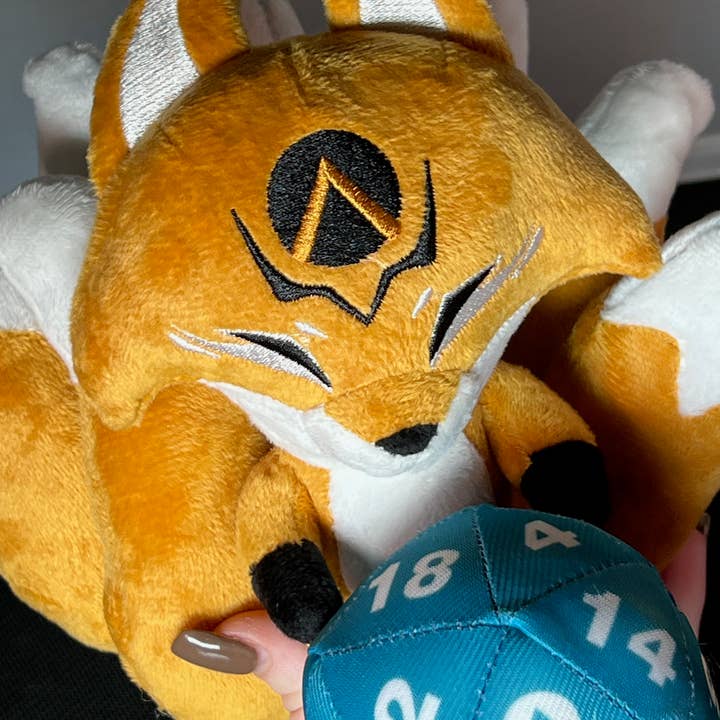 Weekend Anime & Games - Wholesale Stuffed/Plush Toy - Kids & Baby - Mascot Nine Tailed Fox holding 20 sided Die Plush3