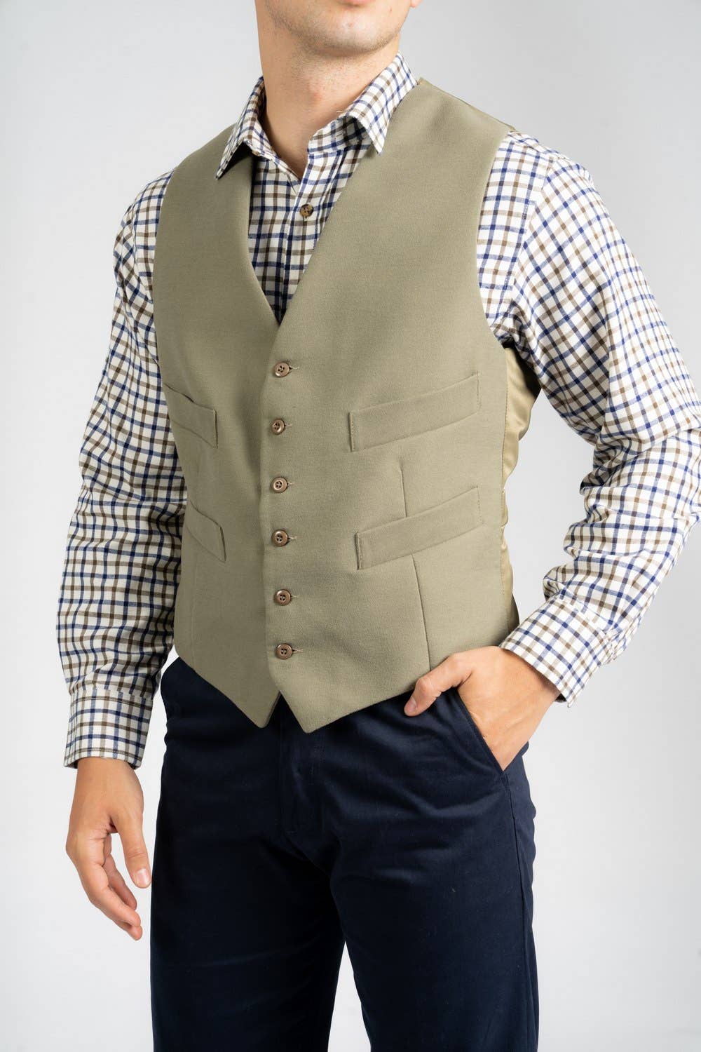 Carabou - Wholesale Suit Vest - Men's - Moleskin Waistcoat1