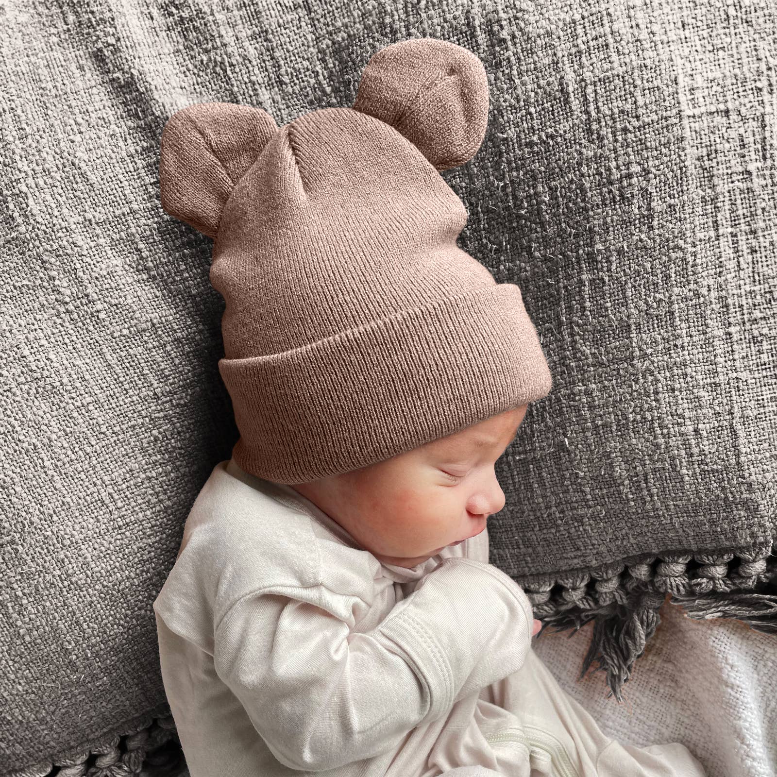SpearmintLOVE - Wholesale Newborn/Knit Hat - Baby - Baby's First Hat, Tan Bear