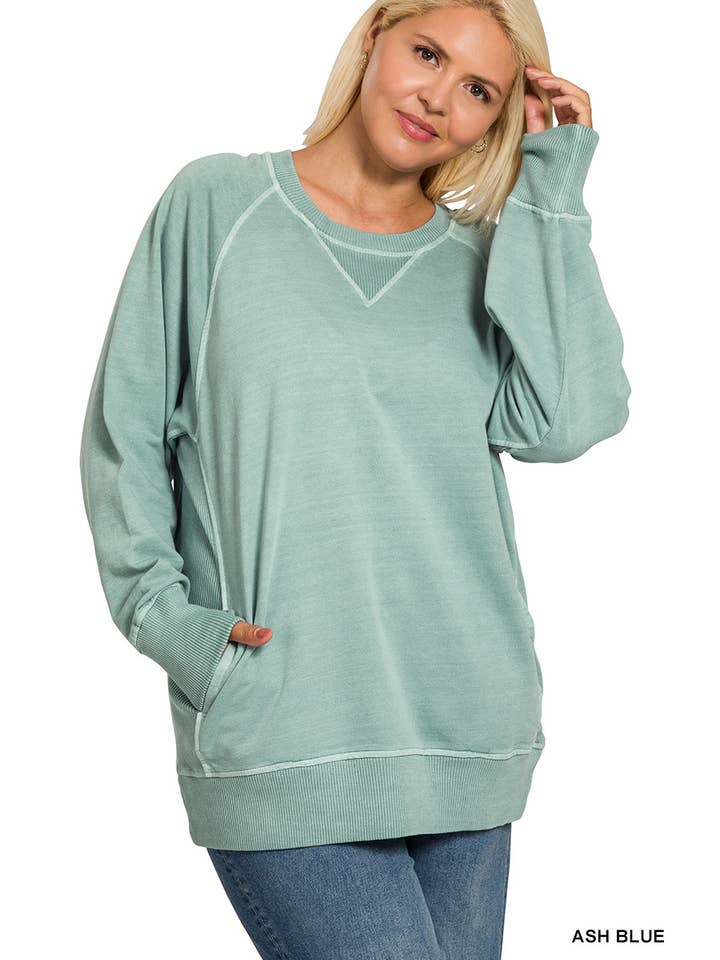 Vanilla Monkey - Wholesale Sweatshirt - Women's - Plus Pigment Dyed French Terry Pullover
