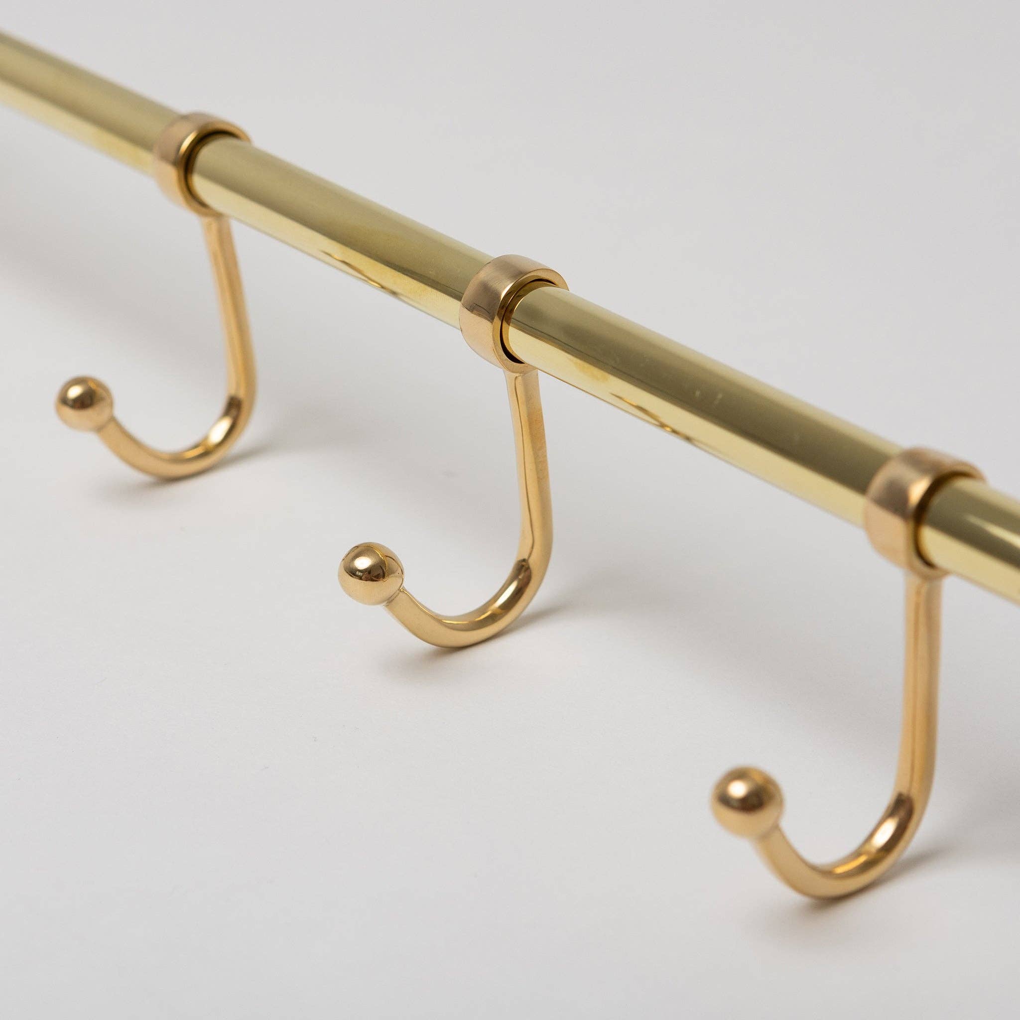 Brass bee – wholesale Wall hook – Polished Brass Hook Rail with 3 Brass hooks - Solid Brass1