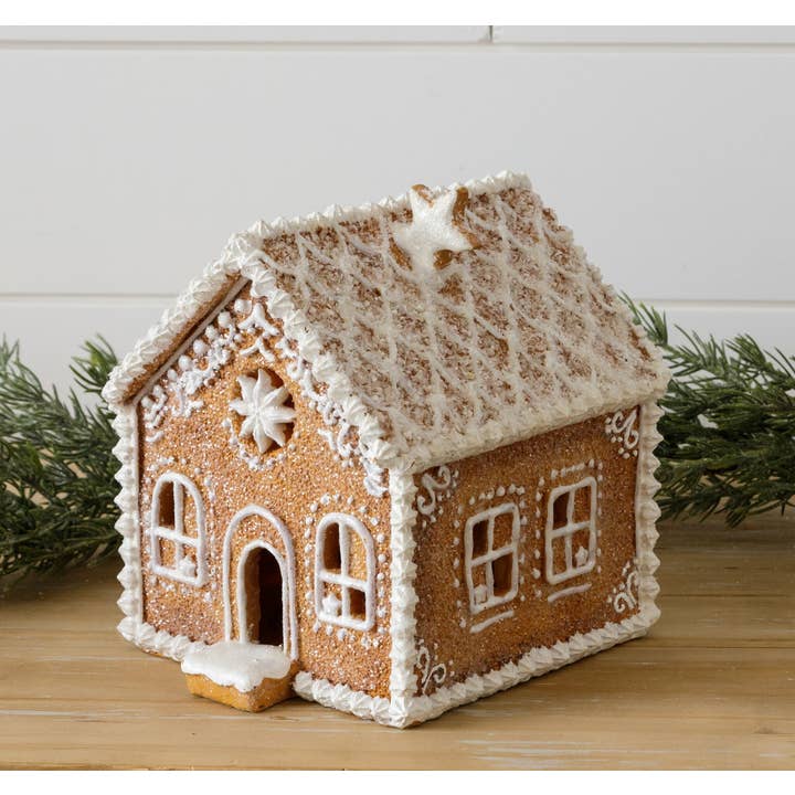 Audrey's Home & Gift - Wholesale Christmas Decoration - Lighted Gingerbread House With Snowy Roof (PC)